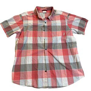Columbia Men's Shirt XL Plaid Short-Sleeve Button-Down Casual Classic FLAWS